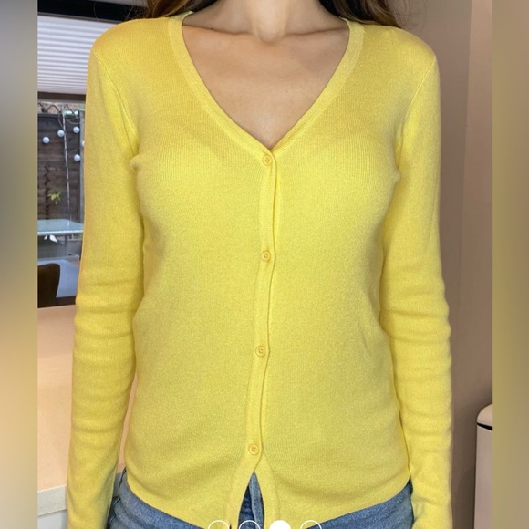 Threadbare yellow V neck cardigan button down, long sleeve, SZ 6 - Picture 3 of 8